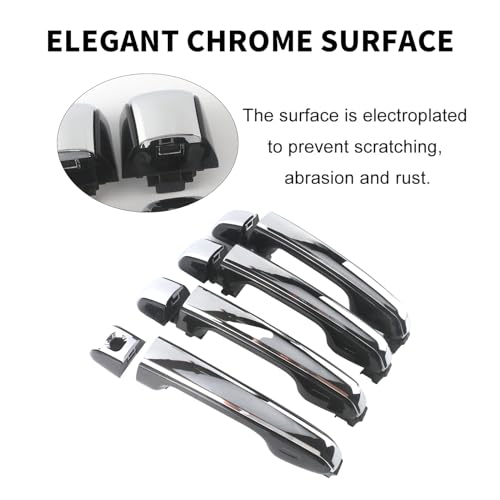 HLBTK 69210-60170 Exterior Door Handles - Front Rear Left Right Side Compatible with 2010-2021 Lexus GX460 Toyota 4Runner Replace# 69250-60060 Set of 4 (Chrome Finish, Replacement Part) - Image 5