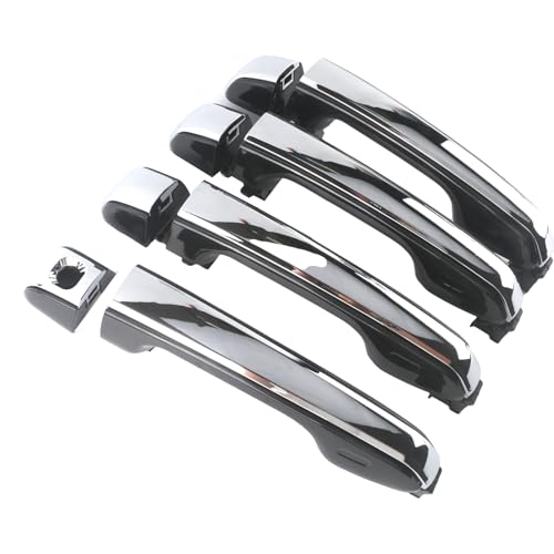 HLBTK 69210-60170 Exterior Door Handles - Front Rear Left Right Side Compatible with 2010-2021 Lexus GX460 Toyota 4Runner Replace# 69250-60060 Set of 4 (Chrome Finish, Replacement Part) - Image 1