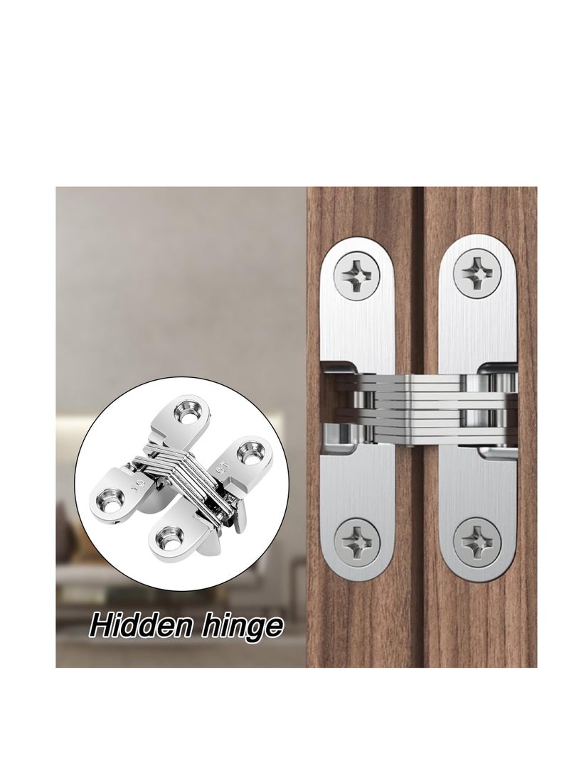 KNP KNP Concealed invisible door hinges (cross hinges) zinc alloy Chrome Plated Finish 95 mm  - Image 2