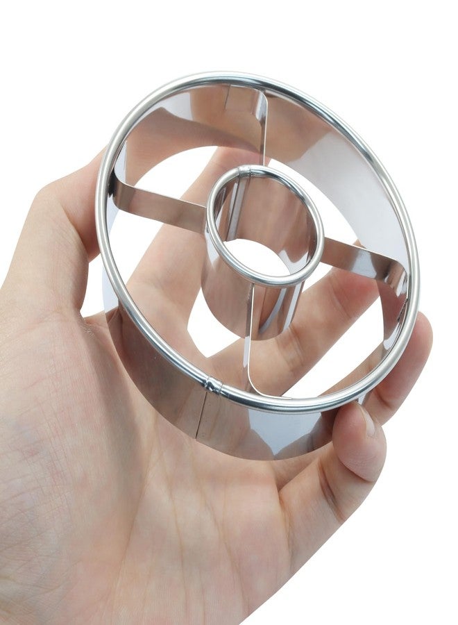 Litoexpe 2 Pcs Stainless Steel Donut Cutter 3.86 Inch, Professional Baking Tool Doughnut Cutters Mold for Making Perfect Cookies (Silver) - Image 4
