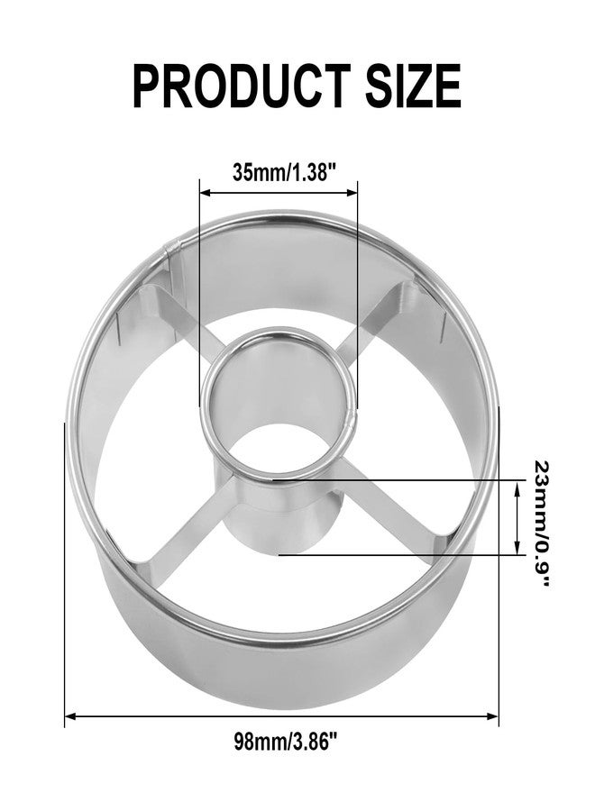 Litoexpe 2 Pcs Stainless Steel Donut Cutter 3.86 Inch, Professional Baking Tool Doughnut Cutters Mold for Making Perfect Cookies (Silver) - Image 2
