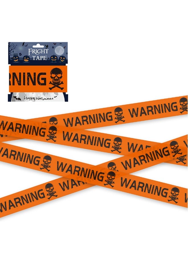 JCB CHIC ديكورات الهالوين، 5 قطع من شريط الديكور التحذيري للهالوين، حزمة شريط تحذير بطول 30 متر، ديكور لحفلات الهالوين - Image 1