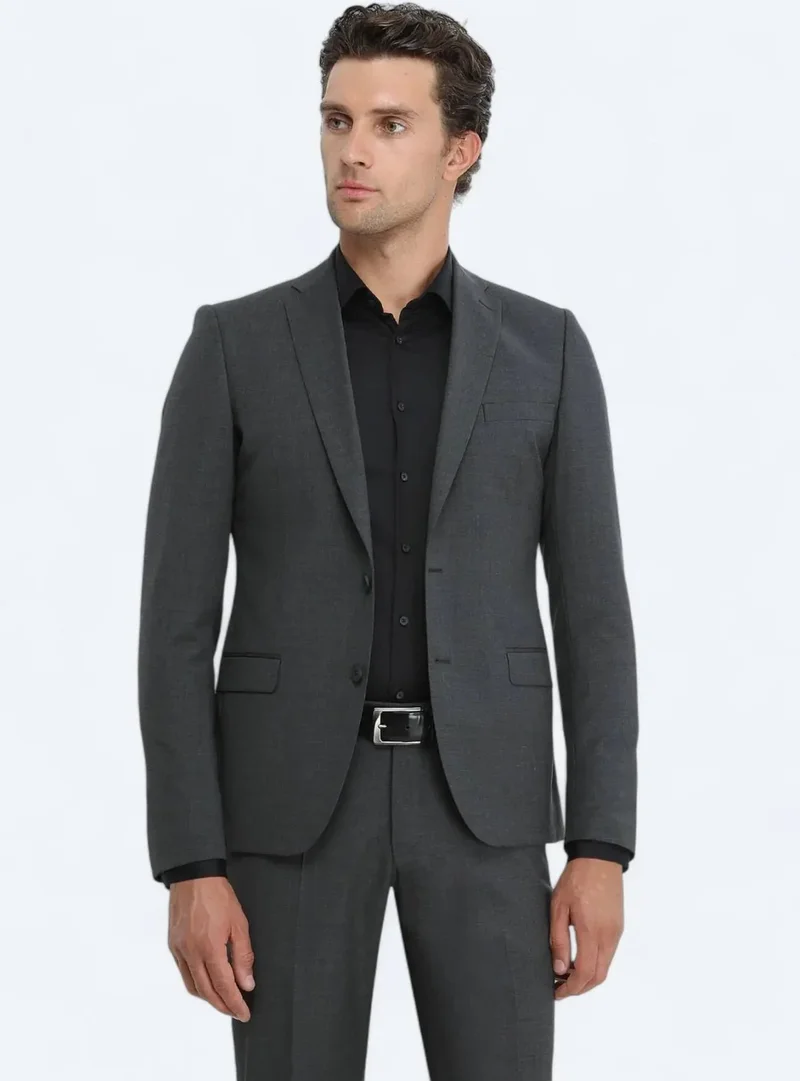 Kip Black Plain Slim Fit Woven Classic 100% Cotton Shirt