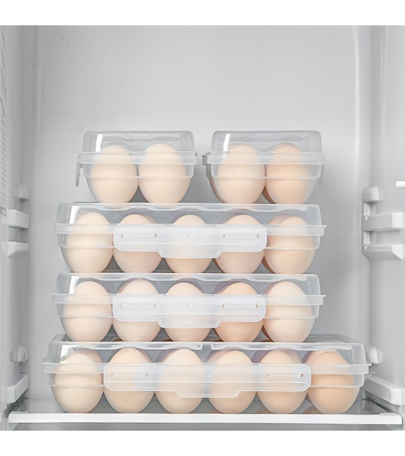 15 Compartments Stackable Egg Storage Case Food Grade Transparent For Fridge - Image 4
