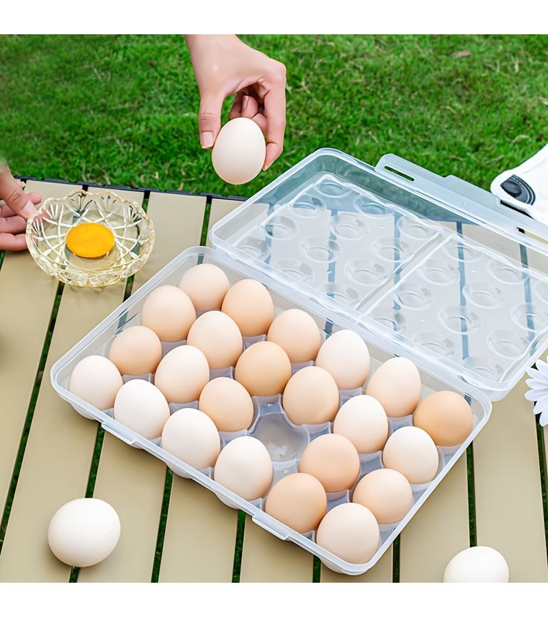 15 Compartments Stackable Egg Storage Case Food Grade Transparent For Fridge - Image 3
