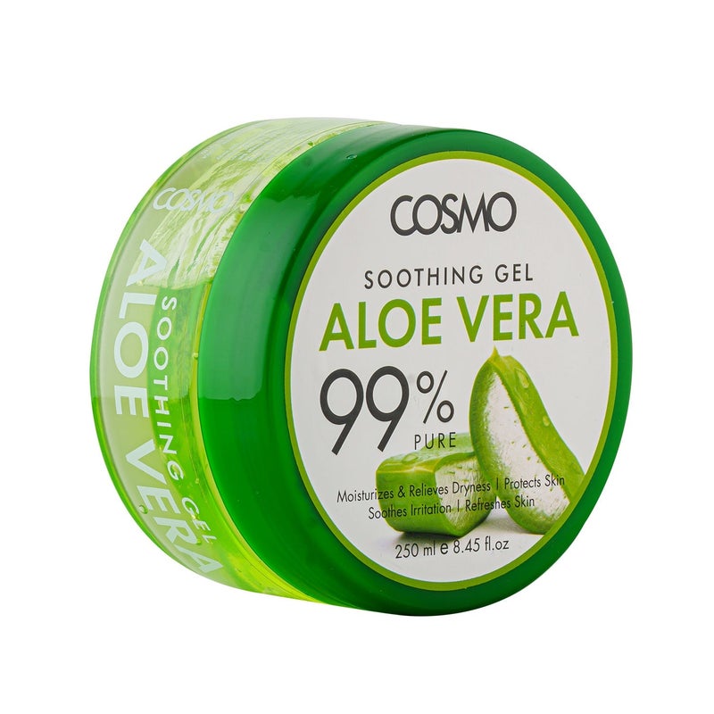 COSMO Aloe Vera Soothing Gel 99% Natural Hydration & Skin Repair | Moisturizing, Cooling & Calming Formula for Face, Body, Hair, and After-Sun Care, 250ml - Image 1
