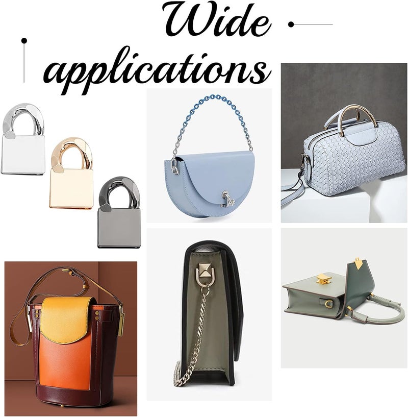 كلاراكو مجموعة من 12 مشبك معدني جانبي من كلاركو، مشبك تعليق بثلاثة ألوان لحقيبة اليد أو المحفظة أو سلسلة ربط المشابك مع خطافات ربط سلسلة حلقية من كلاركو، مشبك حبل، ملحقات أدوات صنع الحقائب بنفسك، 0.4 بوصة - Image 4