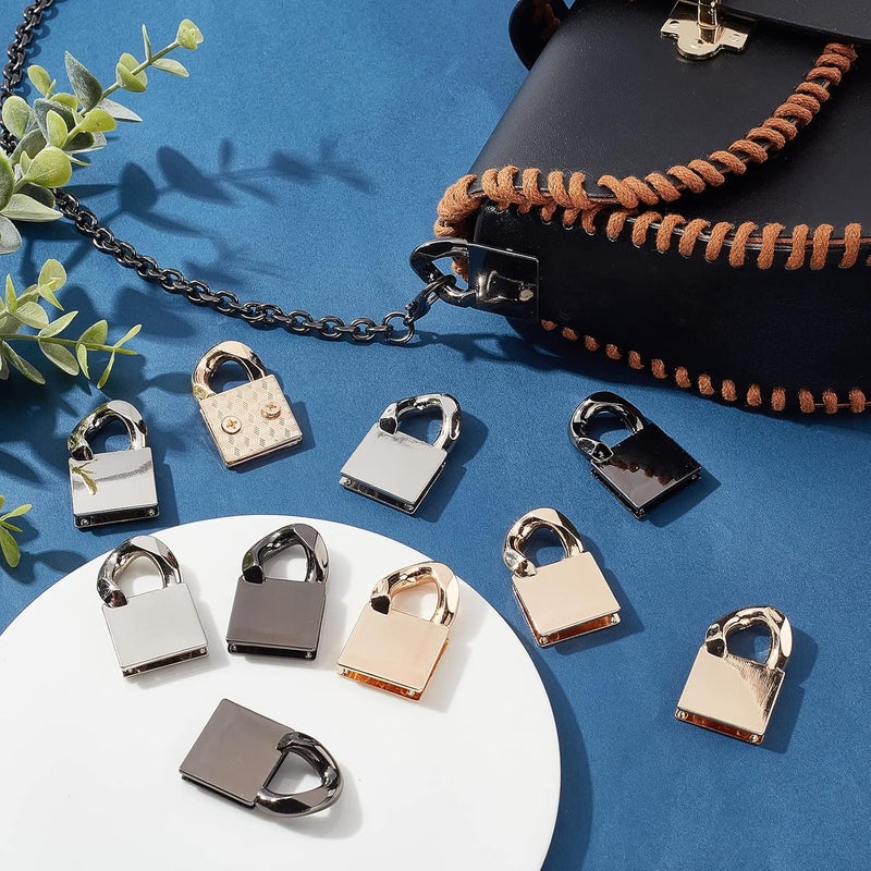 كلاراكو مجموعة من 12 مشبك معدني جانبي من كلاركو، مشبك تعليق بثلاثة ألوان لحقيبة اليد أو المحفظة أو سلسلة ربط المشابك مع خطافات ربط سلسلة حلقية من كلاركو، مشبك حبل، ملحقات أدوات صنع الحقائب بنفسك، 0.4 بوصة - Image 5