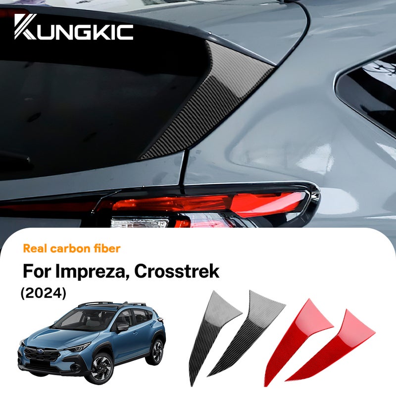 Real Soft Carbon Fiber Sticker For Subaru Crosstrek 2024 Impreza 2024 Car Rear Wing Strip Trim RHD LHD Accessories - Image 1