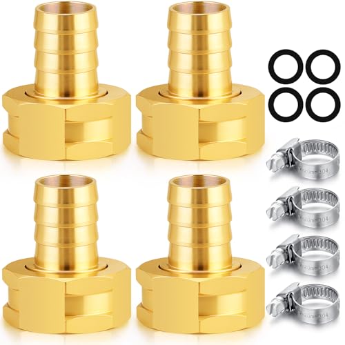 SIGURANTA 58 Hose Fitting Female Brass GHT Thread Connector for FaucetBibbSpigot Garden Hose End Adapter 58 FHT Barb Fitting 4PCS - Image 1