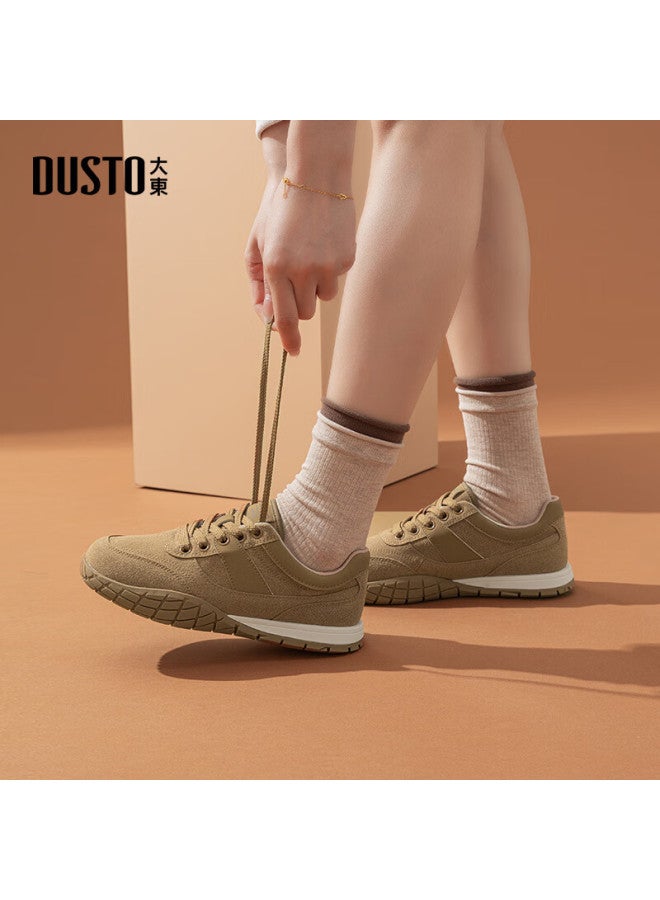 DUSTO Da Dong Agan Shoes Women's Shoes Spring/autumn New Flat High Heels Round Toe Material Patchwork Q0370 - Image 1