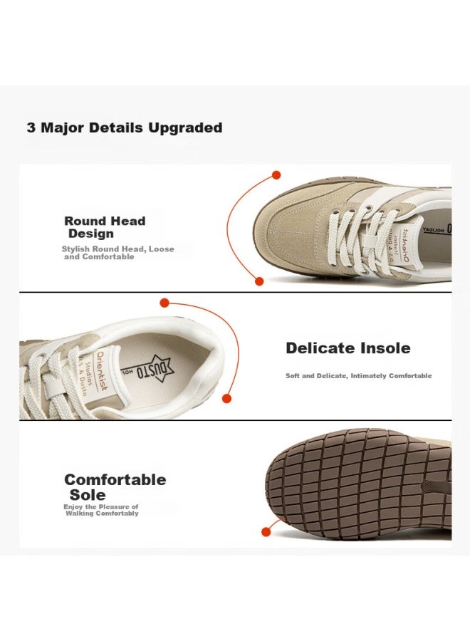DUSTO Da Dong Agan Shoes Women's Shoes Spring/autumn New Flat High Heels Round Toe Material Patchwork Q0370 - Image 2