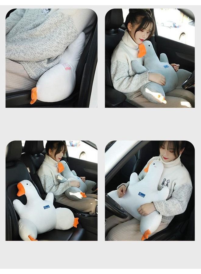 DUNISO Car Lumbar Support Pillow White Goose Car Lumbar Pillow Comfortable Soft Car Seat Pillow for Driving Cartoon Pillow for Office Car Decor Accessories - Image 5