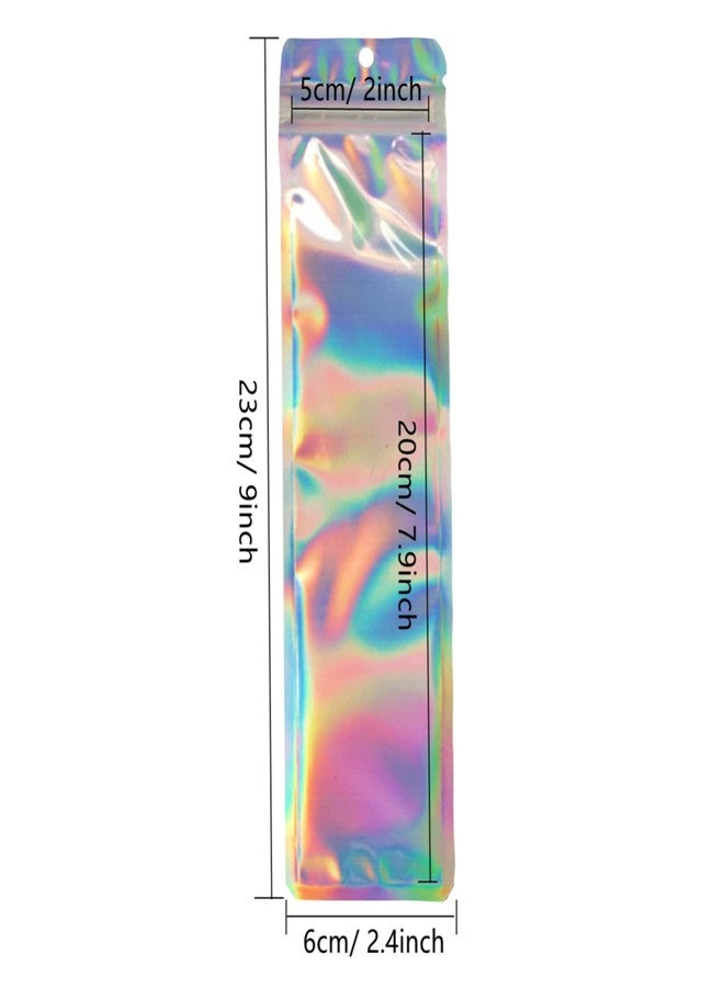 BOBECI 100pcs Holographic Packaging Bags Resealable Smell Proof Bags Pen Packaging for Bead Pens Small Business 2.4x9 inch Party Favor Food Storage - Image 3