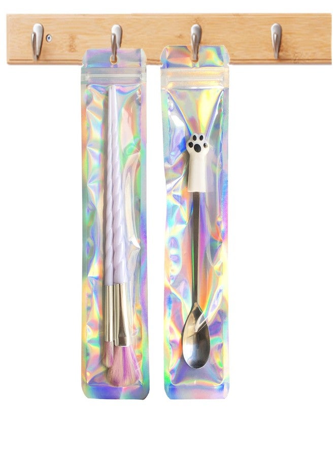 BOBECI 100pcs Holographic Packaging Bags Resealable Smell Proof Bags Pen Packaging for Bead Pens Small Business 2.4x9 inch Party Favor Food Storage - Image 2