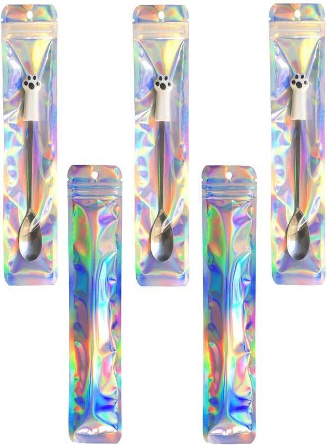 BOBECI 100pcs Holographic Packaging Bags Resealable Smell Proof Bags Pen Packaging for Bead Pens Small Business 2.4x9 inch Party Favor Food Storage - Image 5