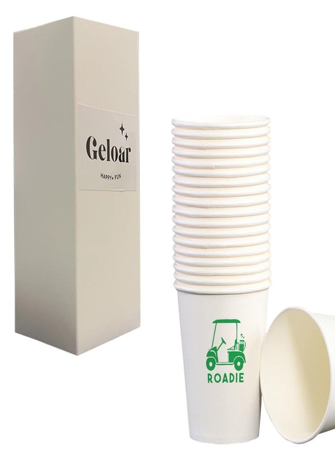 Geloar Golf Party Cups, 20 Pack 9oz Roadie Themed Disposable Paper Cups for Tournaments, Club Events, Outings, Corporate Events (Cart Roadie Cups) - Image 1