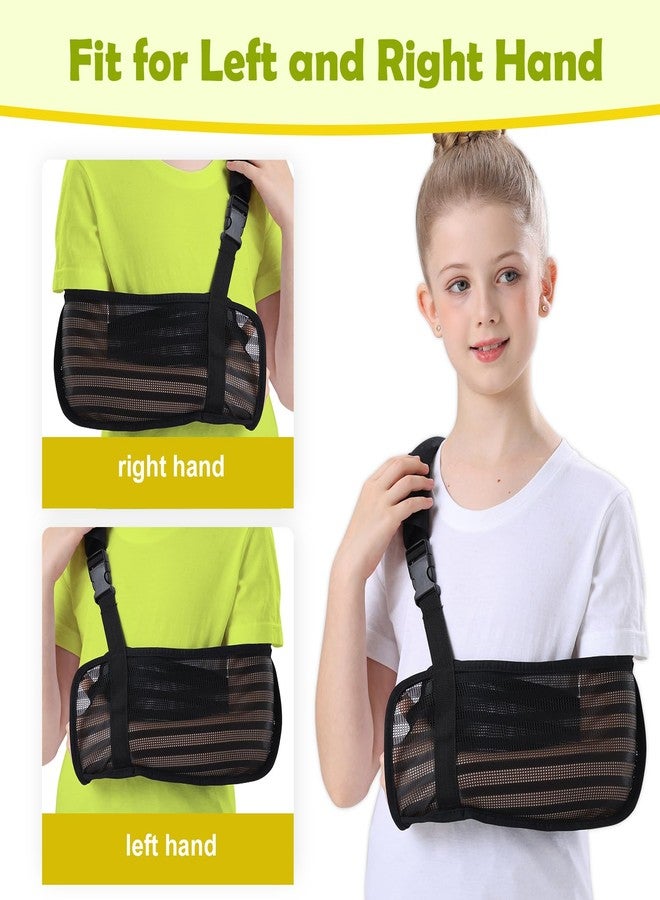 Ledhlth Mesh Kids Arm Sling, Breathable Shoulder Immobilizer Brace Support, for Broken Shoulder Elbow Arm Wrist Injury, for Children Toddler Girls Boys (Black, Large) - Image 3