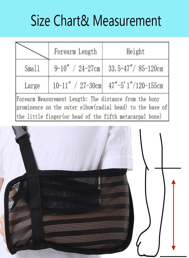 Ledhlth Mesh Kids Arm Sling, Breathable Shoulder Immobilizer Brace Support, for Broken Shoulder Elbow Arm Wrist Injury, for Children Toddler Girls Boys (Black, Large) - Image 2