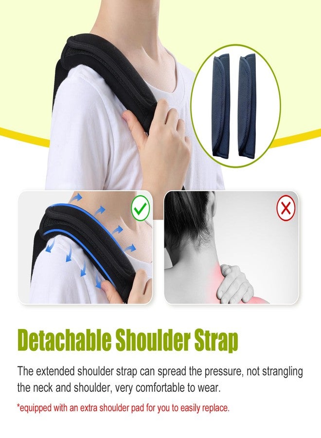 Ledhlth Mesh Kids Arm Sling, Breathable Shoulder Immobilizer Brace Support, for Broken Shoulder Elbow Arm Wrist Injury, for Children Toddler Girls Boys (Black, Large) - Image 4