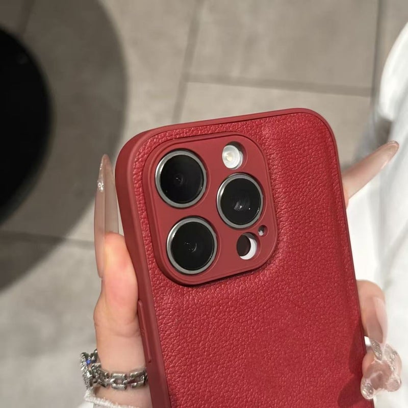 غطاء واقي، لـ iPhone 15 / 15 Plus / 15 Pro / 15 Pro Max، Khaki ملمس جلد للرحلات اليومية لترتيب الأغراض للاستخدام المتكرر - Image 4