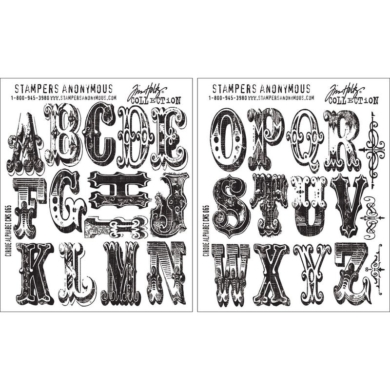 Stampers Anonymous Tim Holtz Cling Stamps 7"X8.5", Cirque Alphabet - Image 2