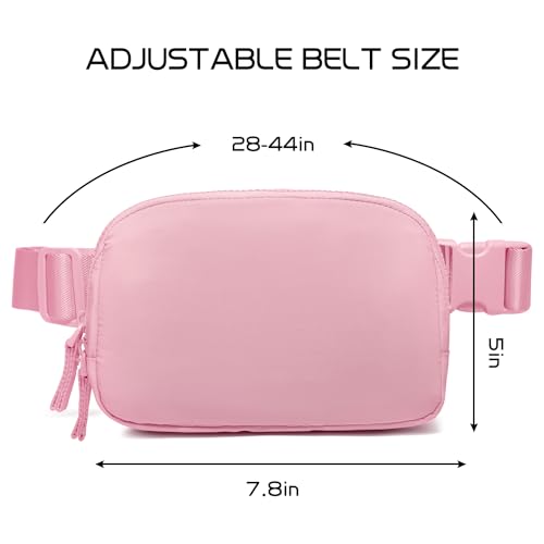Gitus Belt Bag for Women Two-Way Zipper Fanny Pack Crossbody Bags for Women Fashion Waist Packs Cross Body Fanny Pack with Adjustable Strap Gifts for Teen Girls (Pink) - Image 3
