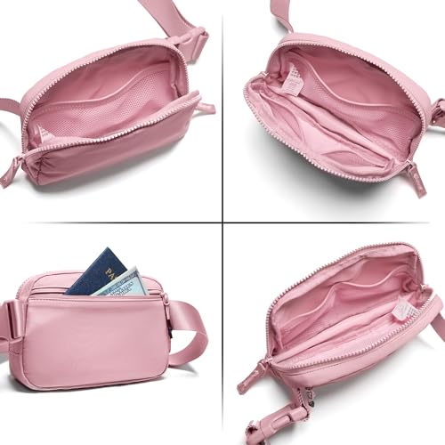 Gitus Belt Bag for Women Two-Way Zipper Fanny Pack Crossbody Bags for Women Fashion Waist Packs Cross Body Fanny Pack with Adjustable Strap Gifts for Teen Girls (Pink) - Image 5
