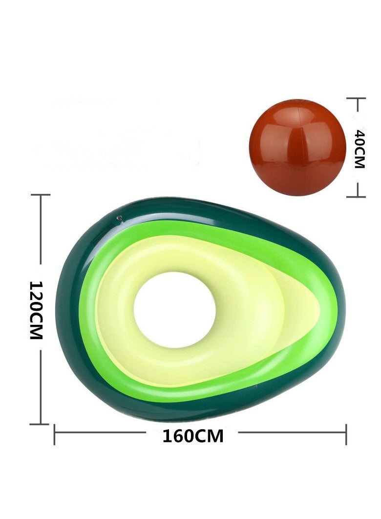 general Avocado Swimming Ring Inflatable Floating Bed Avocado Floating Bed Lifebuoy Water Inflatable Lifebuoy - Image 2