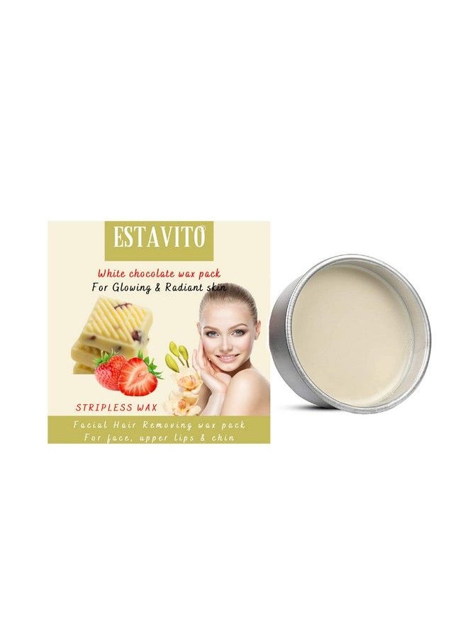 ESTAVITO - White Chocolate Wax Pack 80 Gms ; Katori Wax ; Facial Hair Removing Wax Pack ; For Faceupper Lips And Chin ; - Image 1