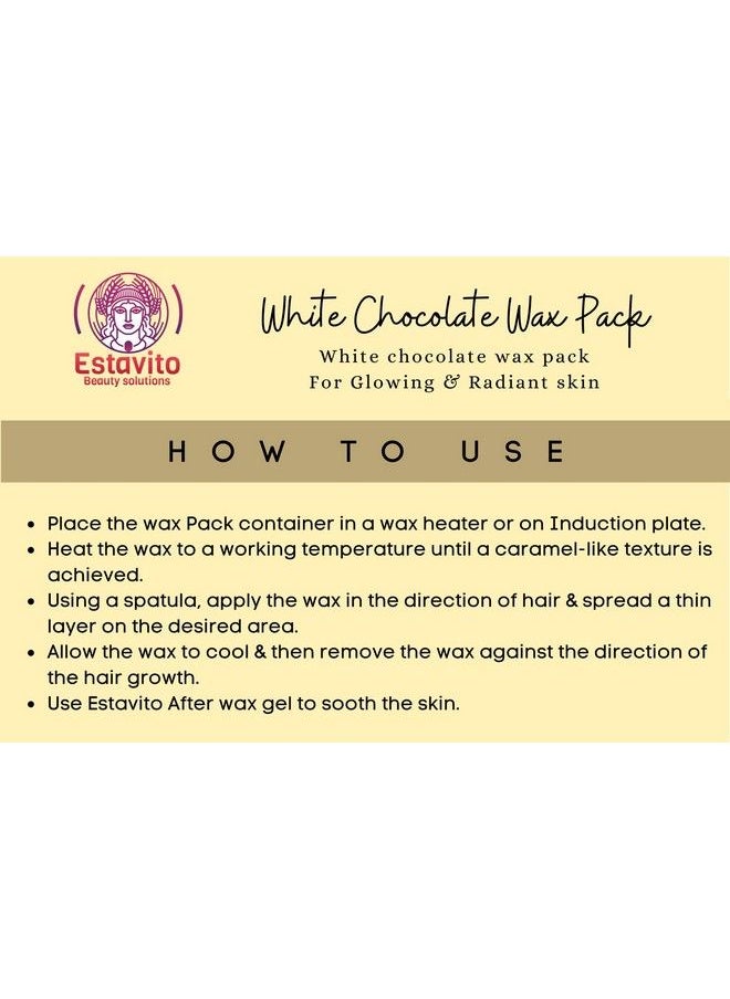 ESTAVITO - White Chocolate Wax Pack 80 Gms ; Katori Wax ; Facial Hair Removing Wax Pack ; For Faceupper Lips And Chin ; - Image 1