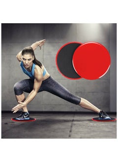 Generic Exercise Sliders Gliding Discs Dual Sided Total Body Workout System 2Pcs, Red  - Image 2