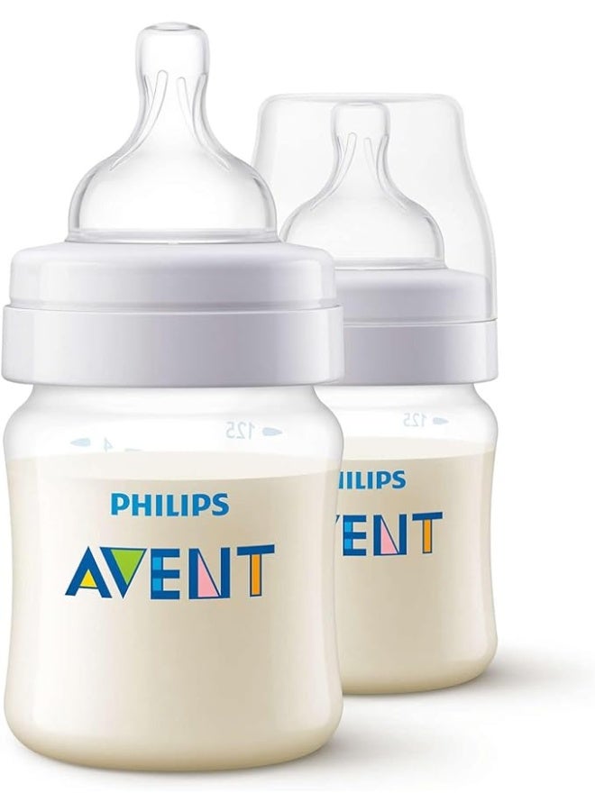 Philips Anti-Colic Baby Bottle 125ml (Pack of 2) - Safe Feeding for Newborns - Reduces Fussing - Compact & Easy-to-Use - Image 1