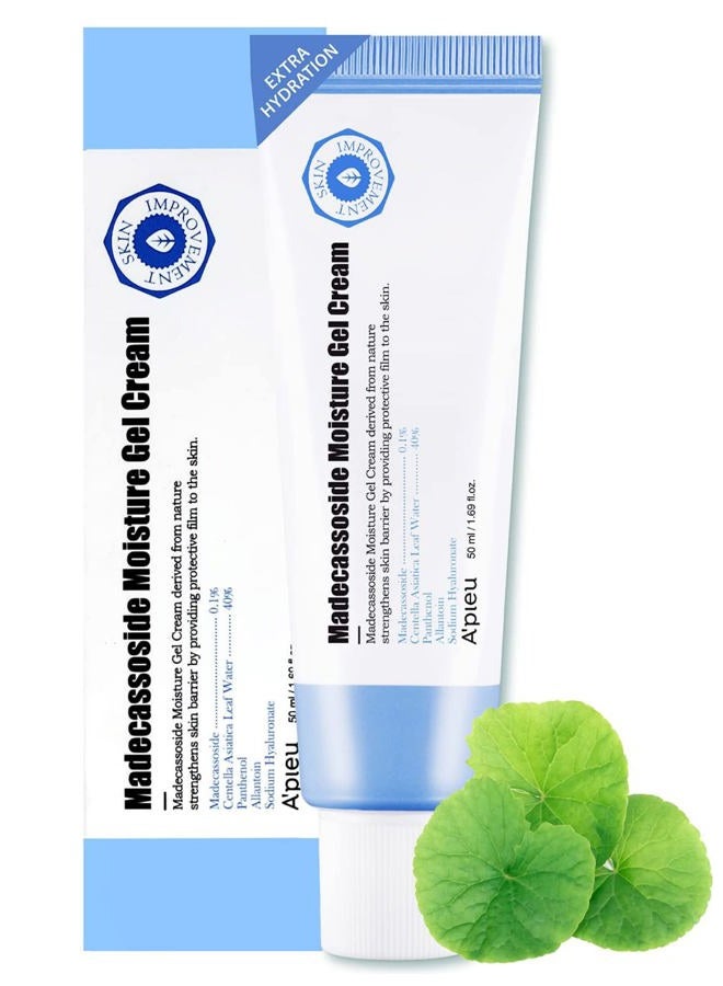 A'Pieu Madecassoside Moisture Gel Cream (1.69oz) - for Hydrating Dry and Sensitive Skin- Helps Soothe Damage and Maintain Optimal pH level- Centella Asiatica, Panthenol, Allantoin - Image 1