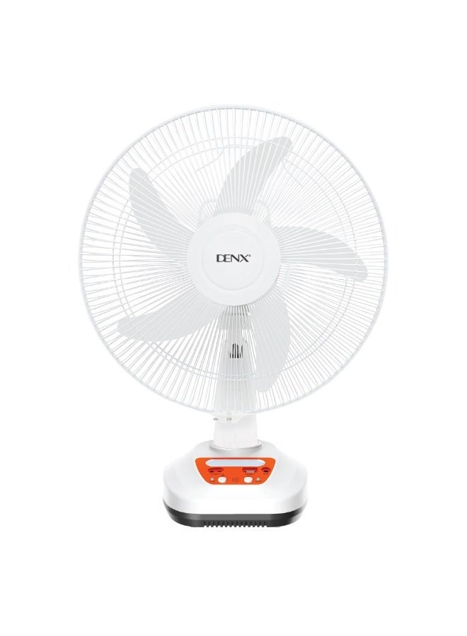 دينكس مروحة شمسية قابلة لإعادة الشحن DX2614 - مزودة بلوحة شمسية 9 فولت لشحن فعال، و5 شفرات قوية لتدفق هواء قوي، وتحكم مزدوج في سرعة الرياح، ومدة عمل تصل إلى 8 ساعات، ومصباحان LED مدمجان - مثالية للاستخدام المنزلي والتخييم والطوارئ. - Image 1