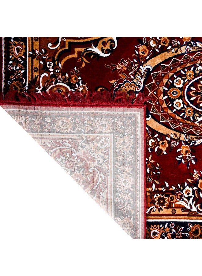 Kuber Industries Carpet | Velvet Floor Mat | Carpet for Hall | Carpet for Living Room | Carpet for Bedroom | Area Rug | Solid Prayer Mat |Heavy V.V Carpet | 3x5 Feet | Maroon - Image 5