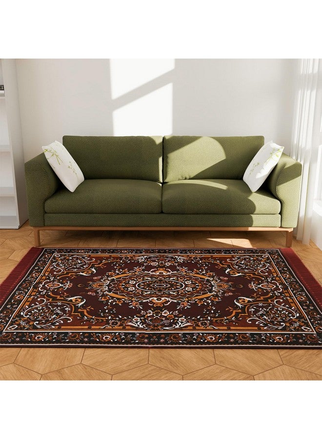 Kuber Industries Carpet | Velvet Floor Mat | Carpet for Hall | Carpet for Living Room | Carpet for Bedroom | Area Rug | Solid Prayer Mat |Heavy V.V Carpet | 3x5 Feet | Maroon - Image 4