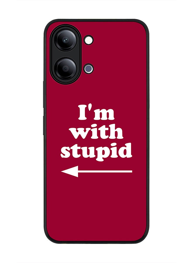 Stylizedd For vivo Y05 4G / Y6t 5G Case,Slim fit Camera Protection, Shockproof Thin Phone cover  - I'm with stupid - Image 1
