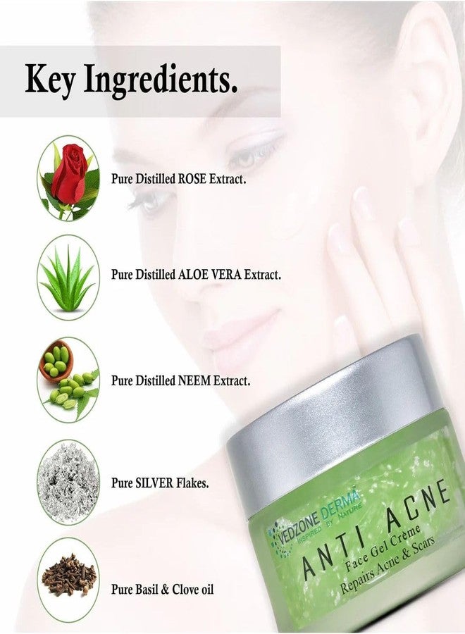 Vedzone Derma Ayurvedic Anti-Acne Gel + Face Pack Combo | With Neem, Tulsi, Aloe Vera & Pure Silver | Natural Care for Pimples, Acne Marks & Oil Control | Paraben & Sulphate Free | For All Skin Types - Image 4