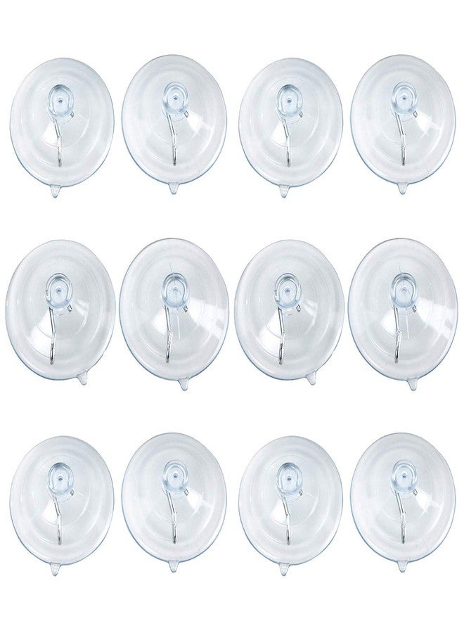 BEADNOVA Suction Cups for Glass 2.5 Inches Window Suction Hooks Window Cups with Hooks for Home Kitchen Bathroom Wall (12 Packs) - Image 1