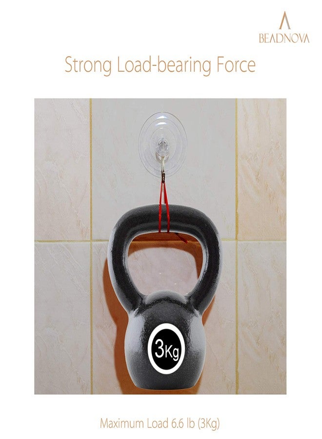 BEADNOVA Suction Cups for Glass 2.5 Inches Window Suction Hooks Window Cups with Hooks for Home Kitchen Bathroom Wall (12 Packs) - Image 5