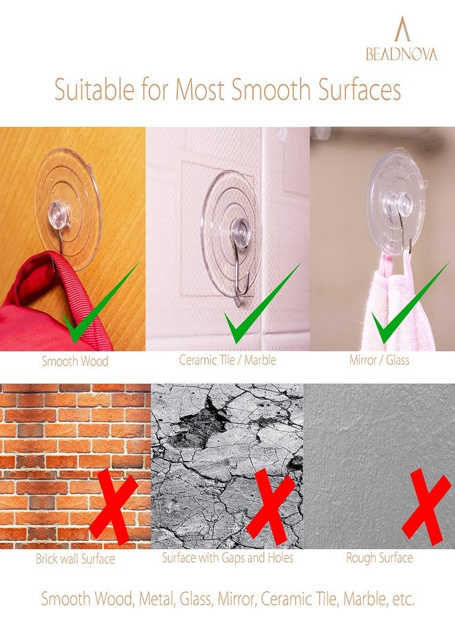 BEADNOVA Suction Cups for Glass 2.5 Inches Window Suction Hooks Window Cups with Hooks for Home Kitchen Bathroom Wall (12 Packs) - Image 4