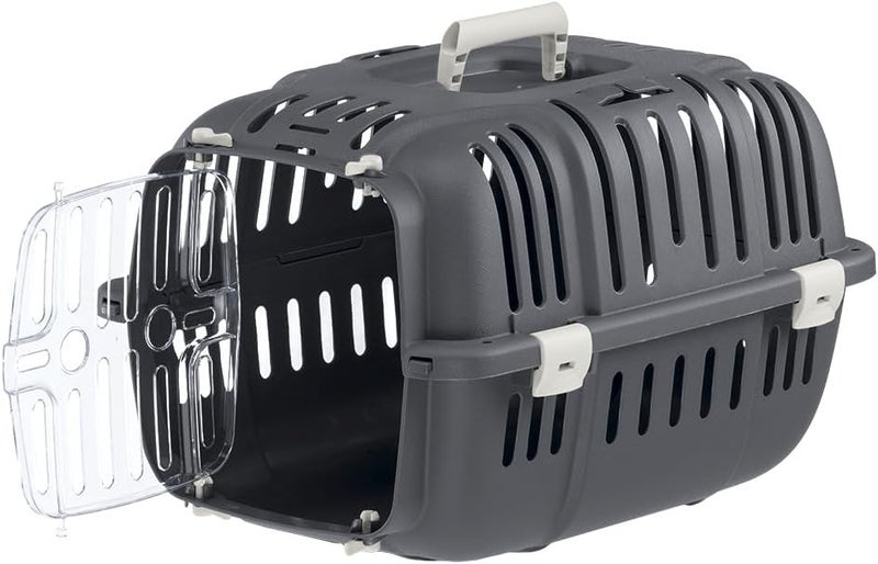 Ferplast Cat Carrier, Small Dog Carrier, Dogs and Cats up to 5 kg, Shockproof Transparent Door, Ventilation Slots, 32 x 47 x h 29 cm, JET 10 Dog Travel Crate, Cat Travel Carrier, Grey - Image 4