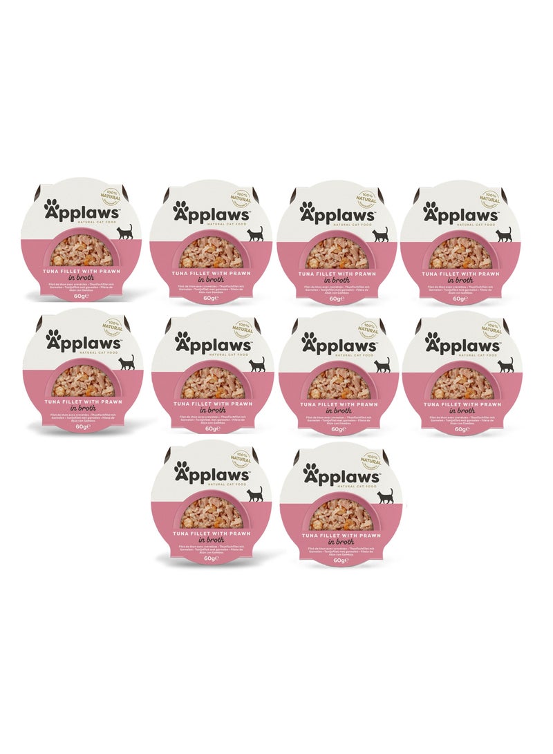 Applaws 10 قطع طعام رطب للتونة مع الجمبري للقطط والقطط الصغيرة 60 جرام - Image 1