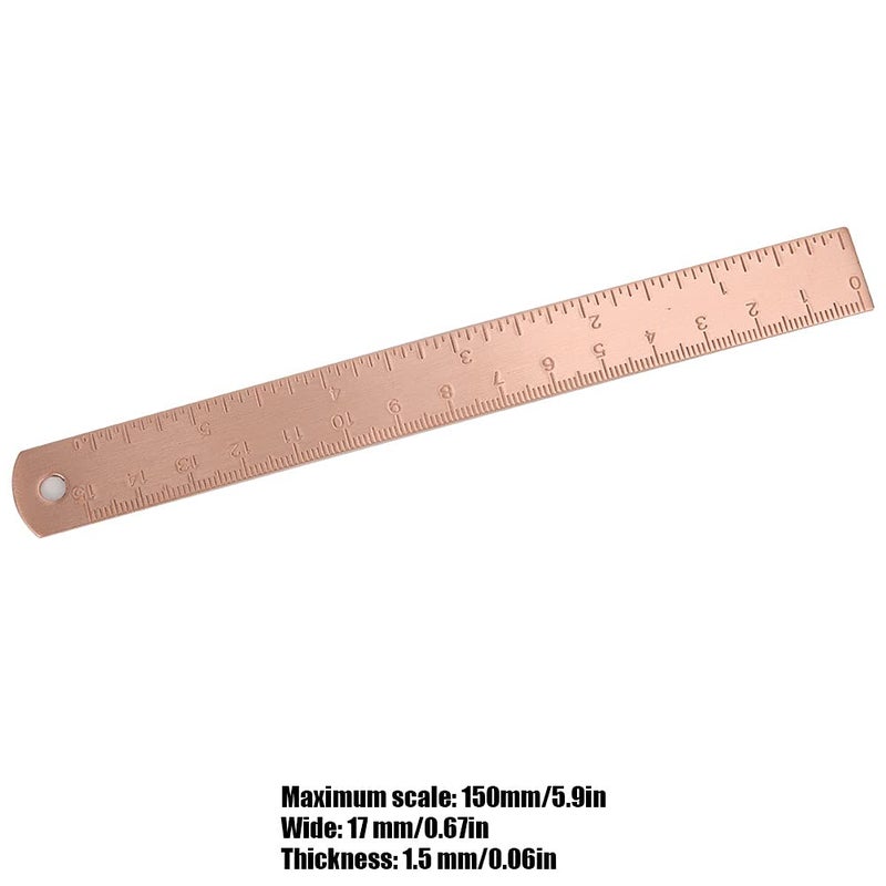 15cm Copper Ruler 1 5mm Thick Vintage Brass Miniature Measuring Tool Drawing Accessory - Image 4
