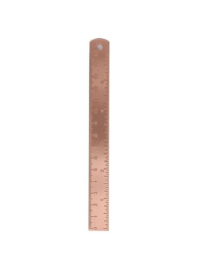 15cm Copper Ruler 1 5mm Thick Vintage Brass Miniature Measuring Tool Drawing Accessory - Image 1