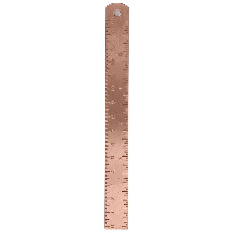 15cm Copper Ruler 1 5mm Thick Vintage Brass Miniature Measuring Tool Drawing Accessory - Image 2