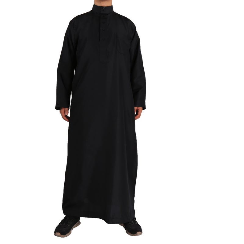 Men's Solid Polyester Mandarin Collar Ethnic Kurta - Image 2