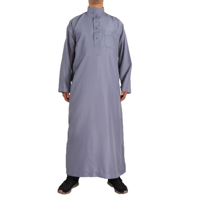 Men's Solid Polyester Mandarin Collar Ethnic Kurta - Image 5
