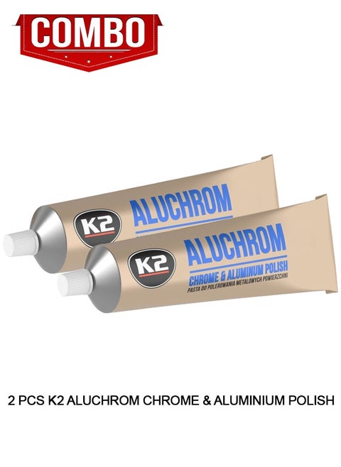 Aluchrome Chrome And Aluminum Polish, Paste For Polishing Metal Surfaces - K2 K0031 - 120g x2 Pcs combo